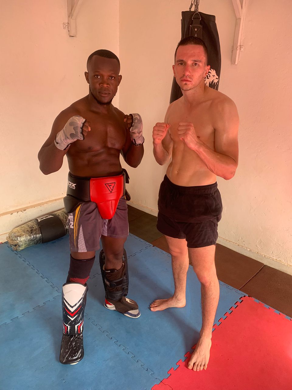 Sparring session on the mats
